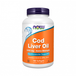 NOW Cod Liver Oil 1000 mg, 180 капсул