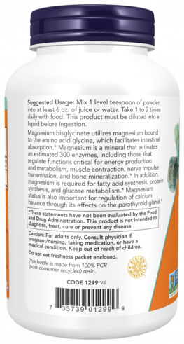 NOW Магниq Бисглицинат, 227 грамм
