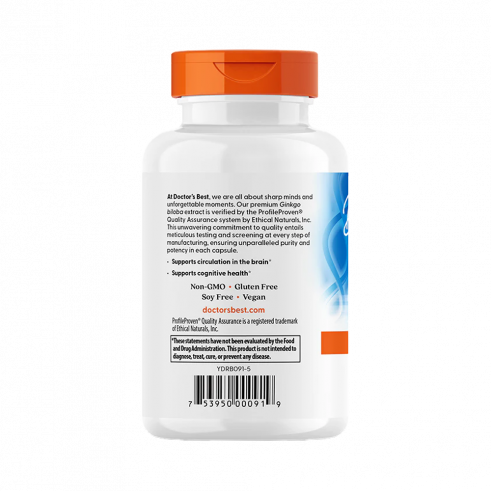 Doctor's Best Extra Strength Ginkgo, Гинкго Билоба стронг, 120 капсул