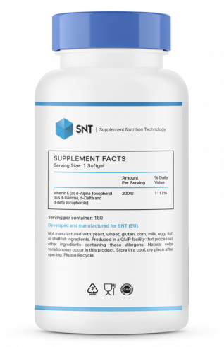 SNT Vitamin E, Витамин Е, 180 капсул