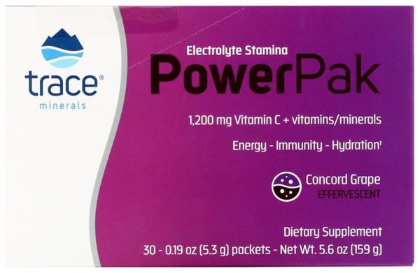 Trace Minerals Research PowerPak 1200 mg vitamin C + vitamins/minerals, Ресёрч ПауэрПак 1200 мг витамин С + витамины/минералы, 30 пак