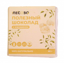 Лесово Полезный шоколад с мицелием Ежовика, 65 грамм
